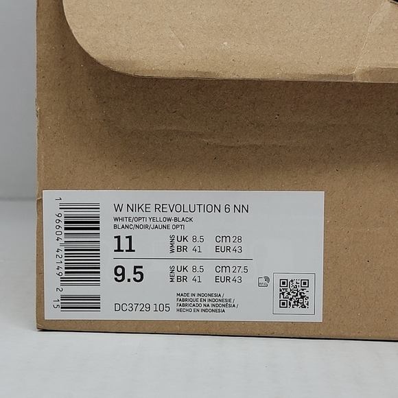 Nike Womens Revolution 6 NN Running Shoes White Yellow DC3720-105 Size 11 New - Picture 8 of 10